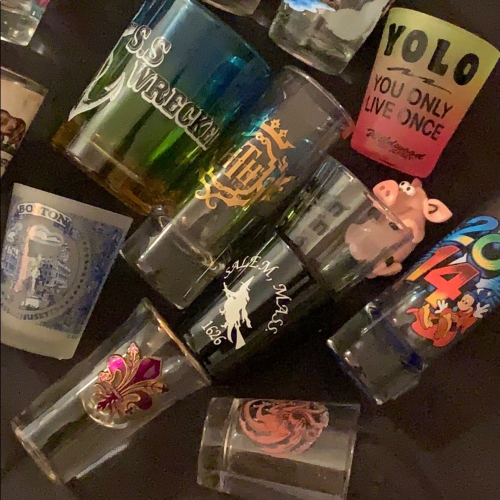 Thrift shot glasses random set of 3